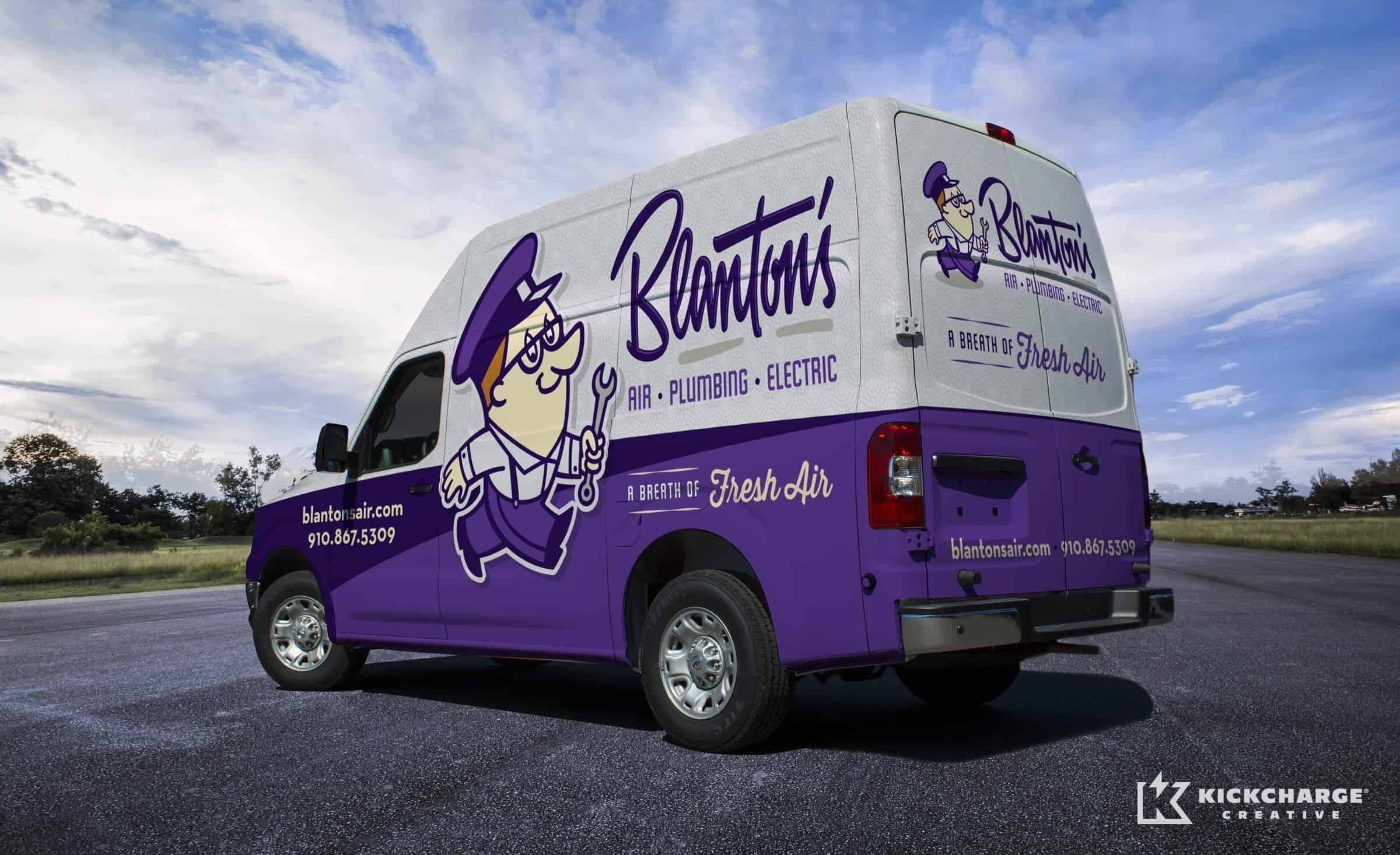 hvac and plumbing truck wrap for Blanton's