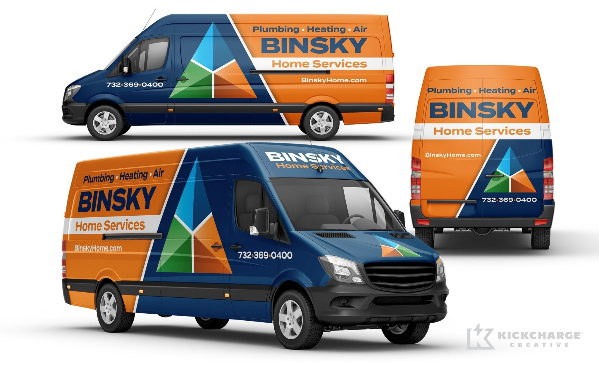 plumbing and hvac truck wrap for Binsky Home Services