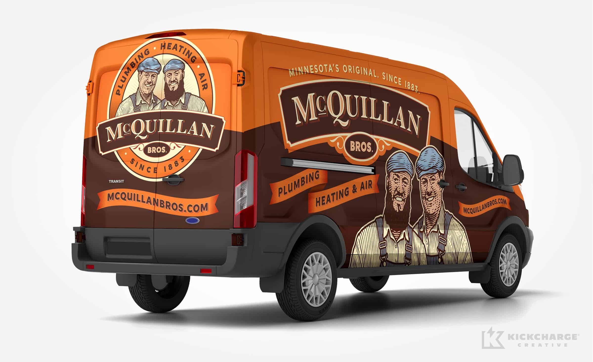 hvac and plumbing truck wrap for McQuillan Bros