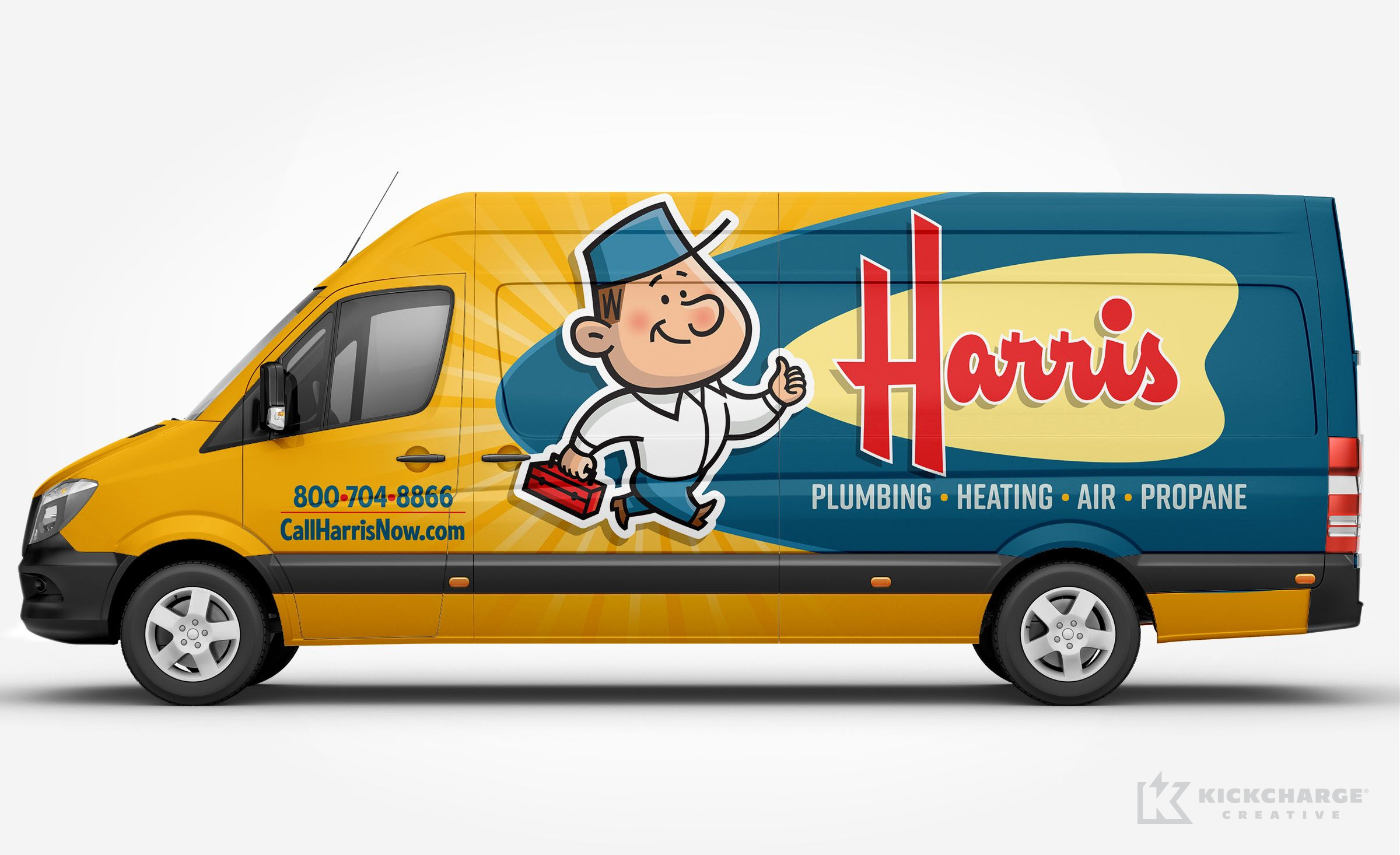 plumbing and hvac truck wrap for Harris