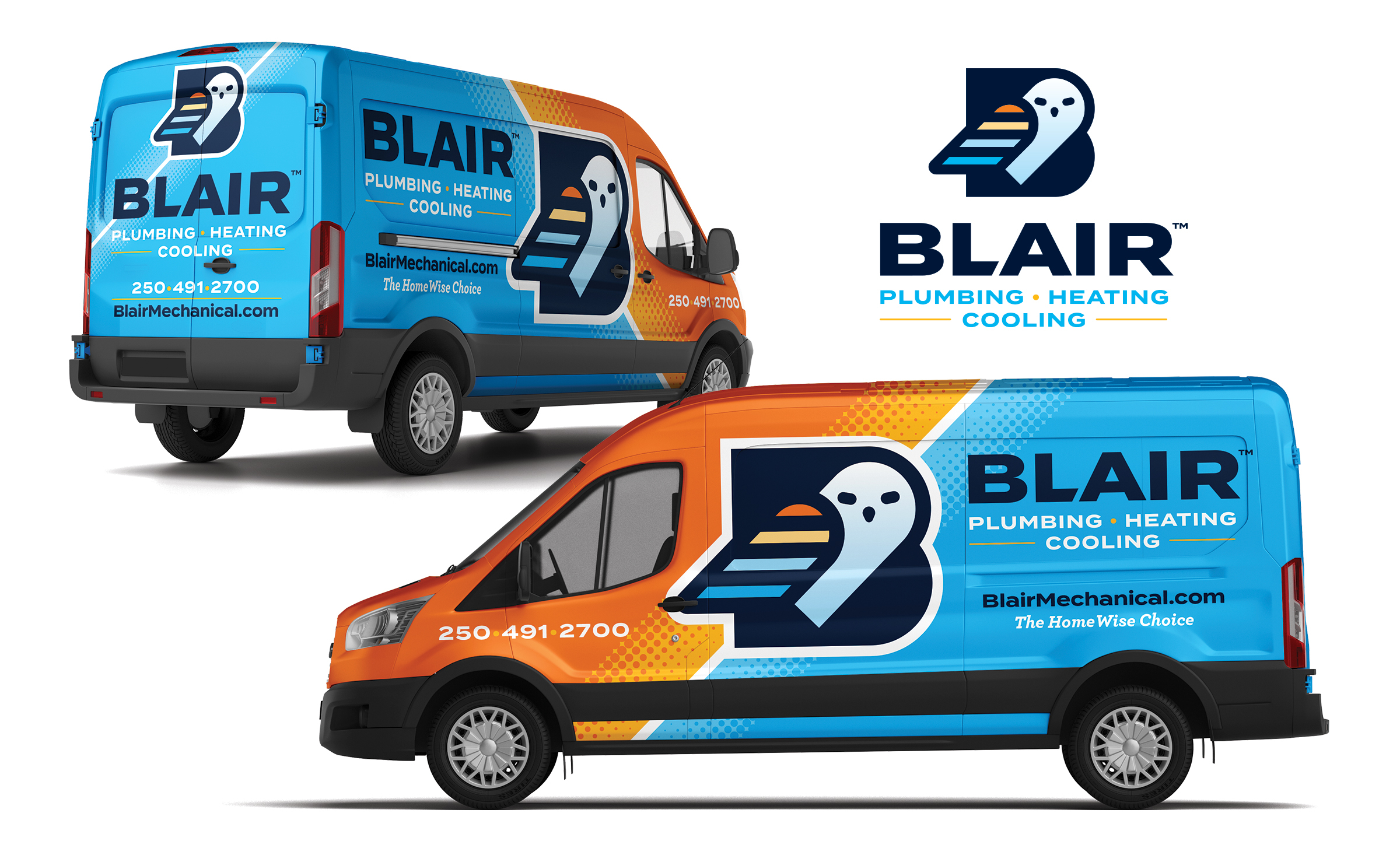 plumbing and hvac truck wrap for Blair