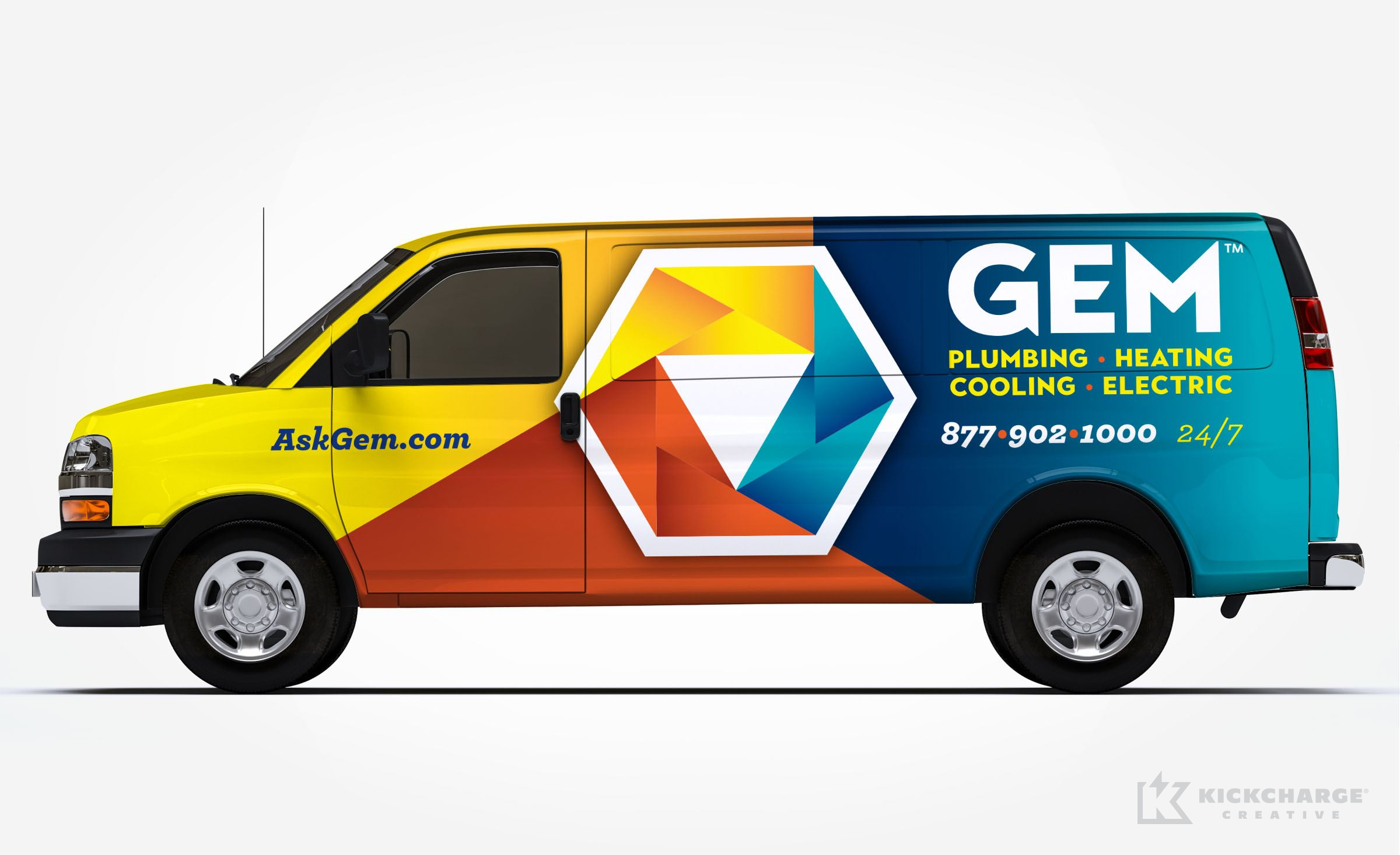plumbing and hvac truck wrap for GEM