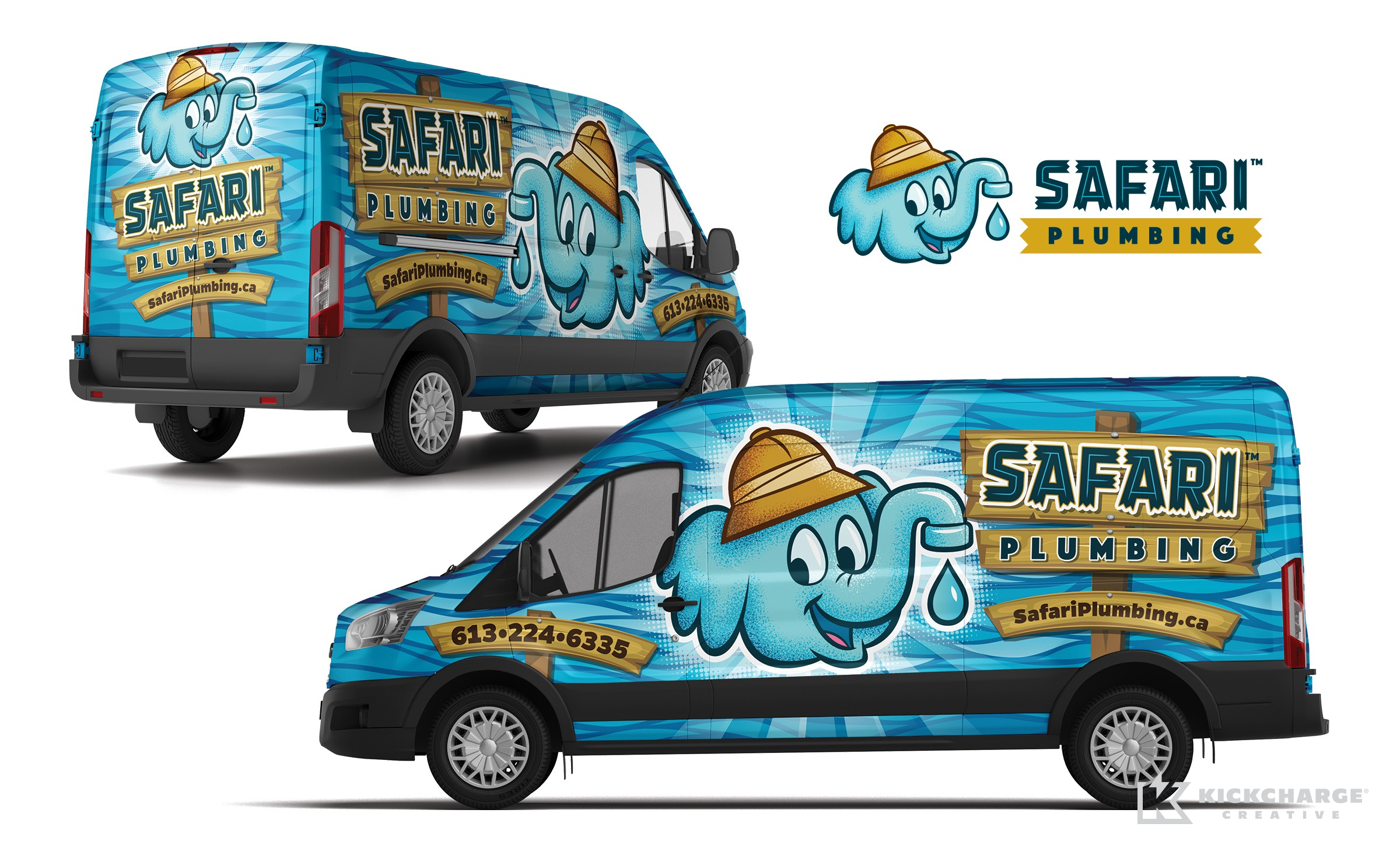 plumbing truck wrap for Safari Plumbing