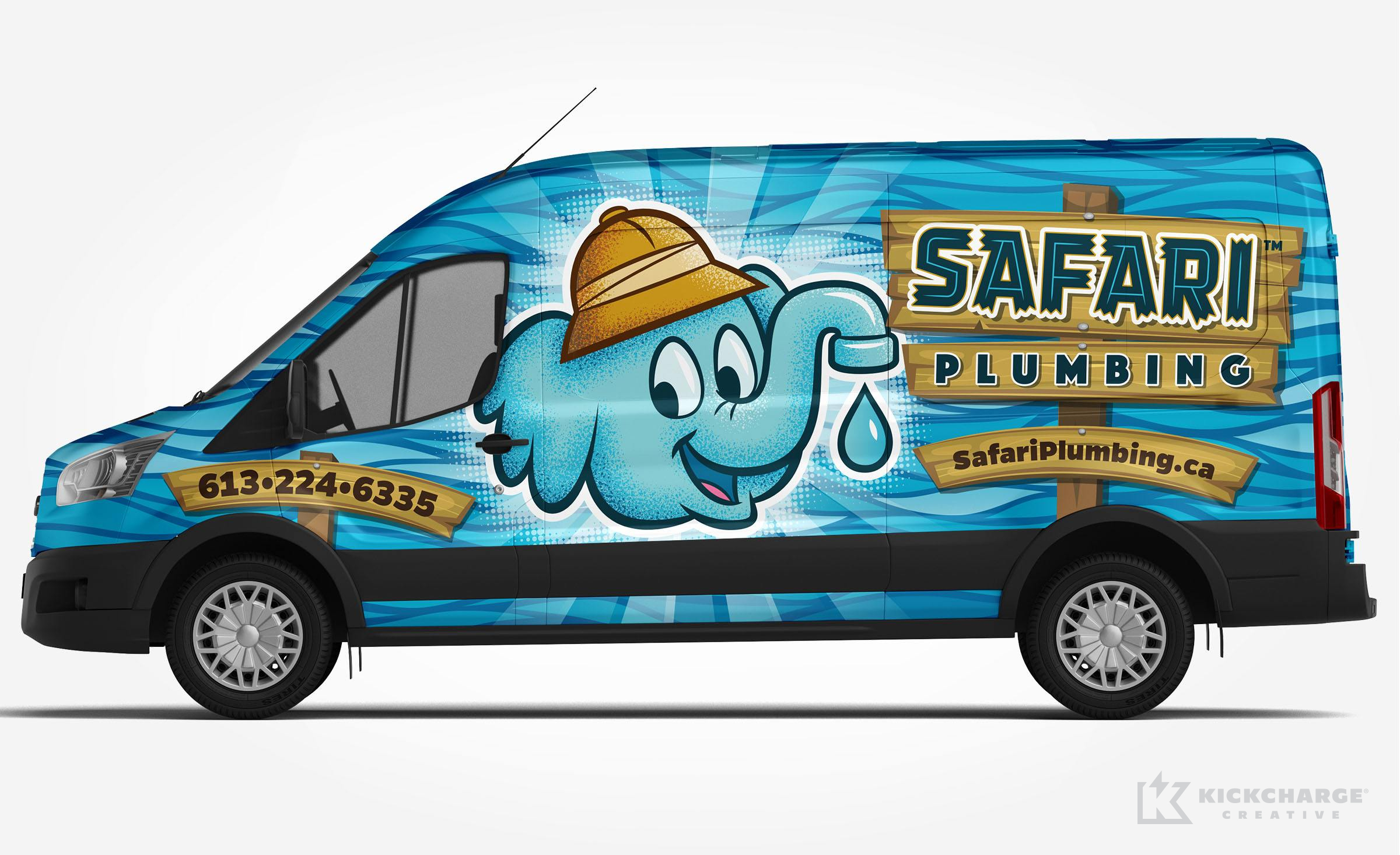 plumbing truck wrap for Safari Plumbing