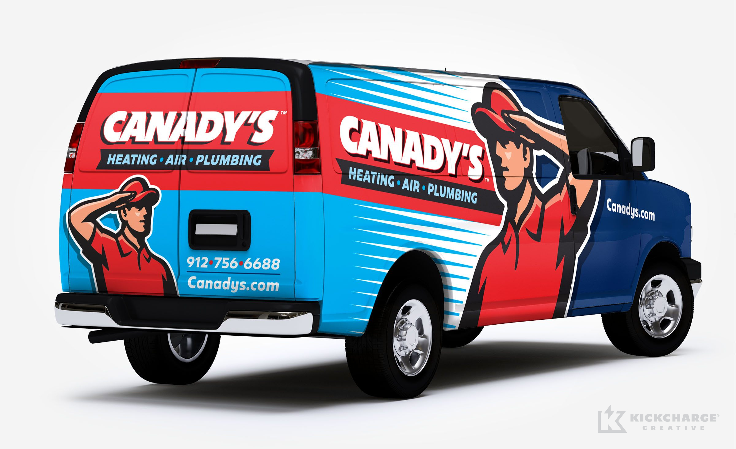 hvac and plumbing truck wrap for Canady's