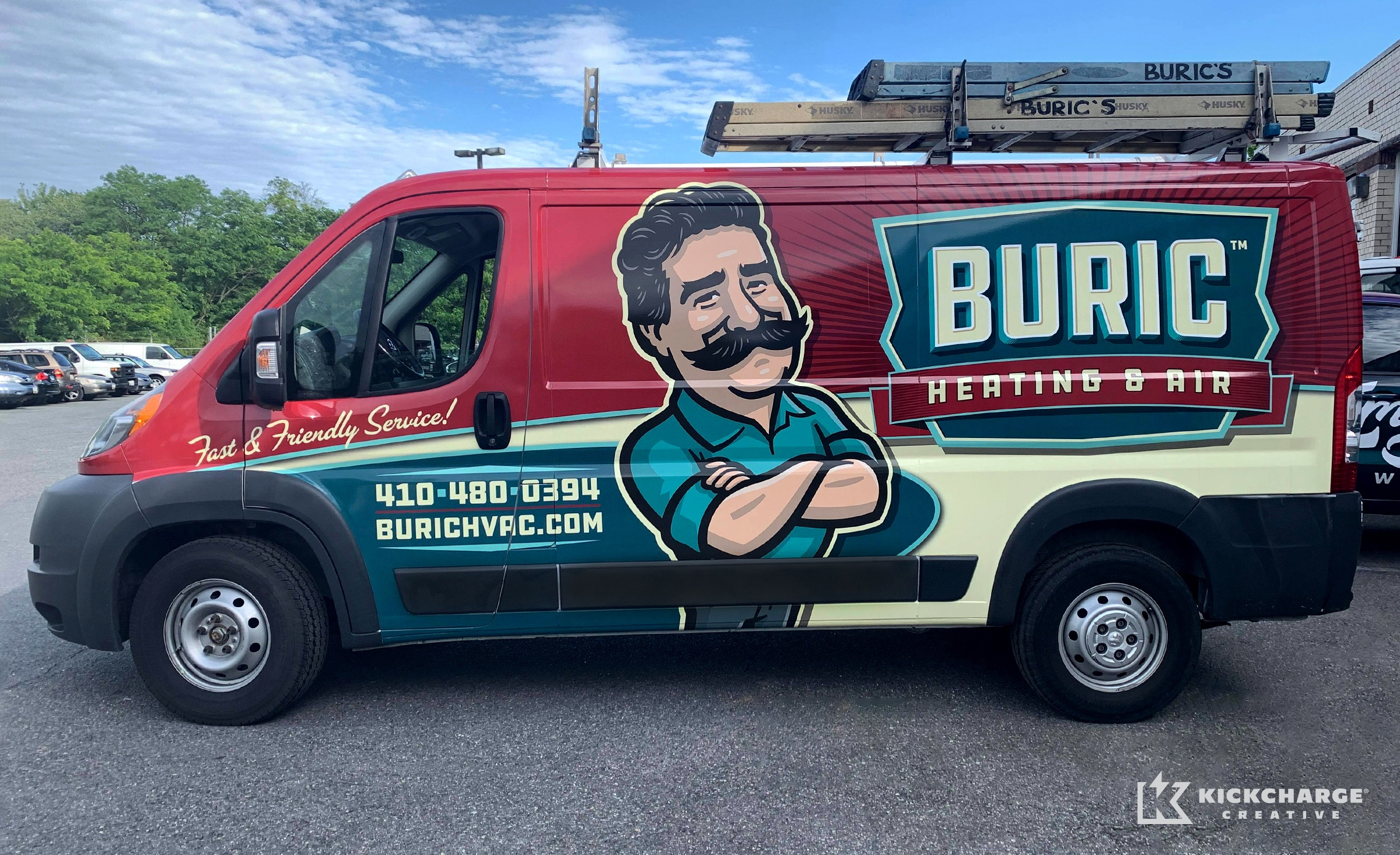hvac truck wrap for Buric Heating & Air