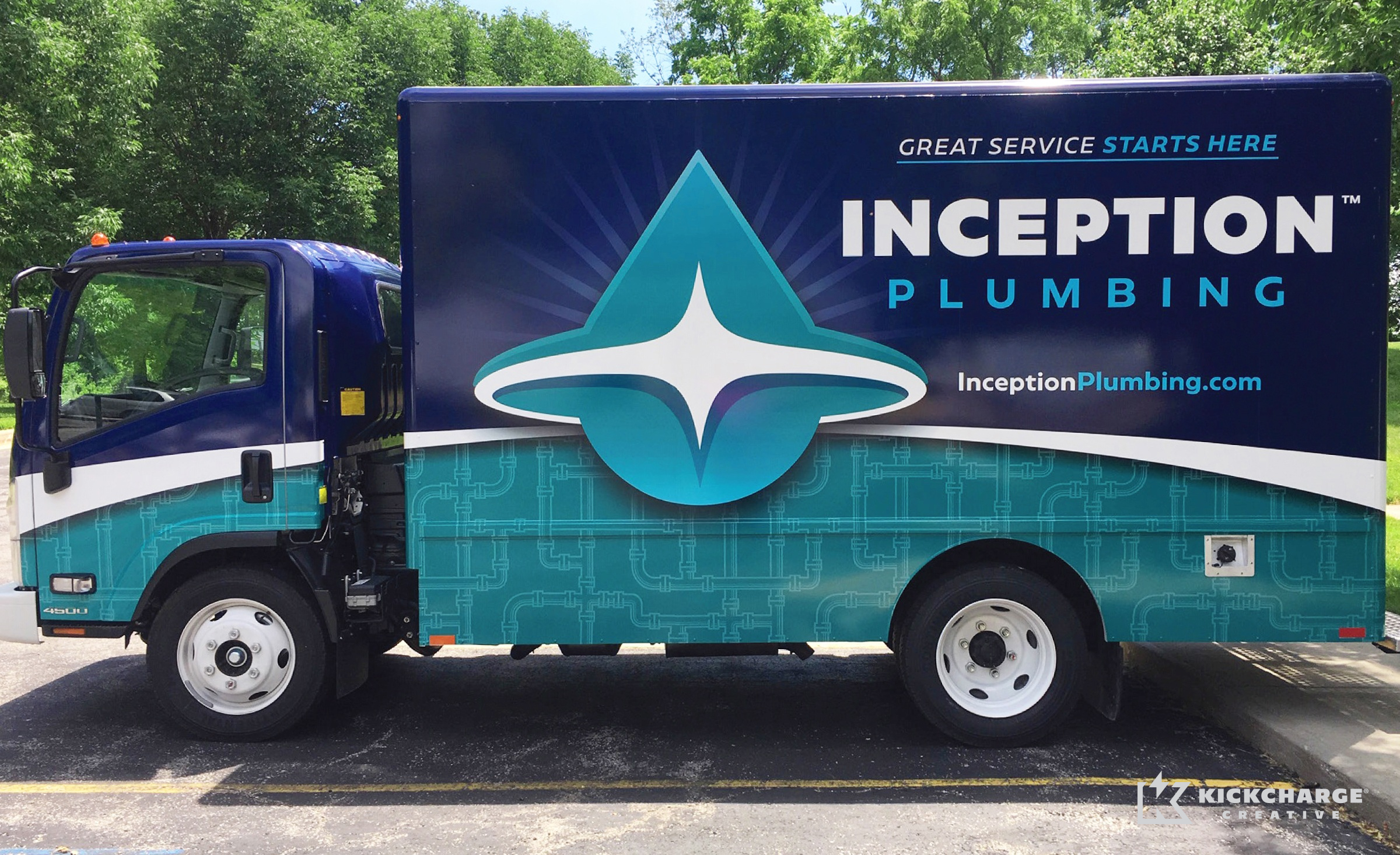 plumbing truck wrap for Inception Plumbing