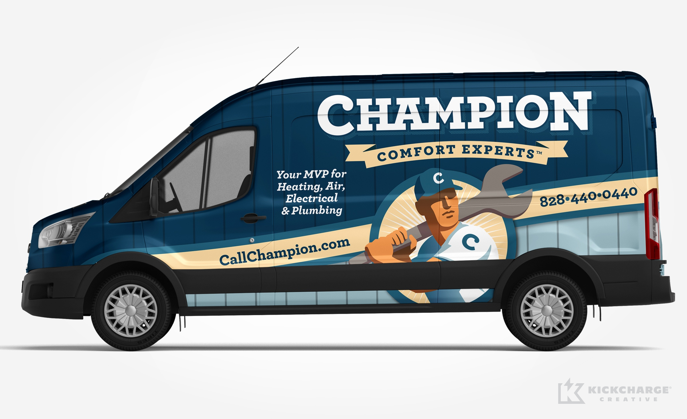 hvac truck wrap for Champion Comfort Experts