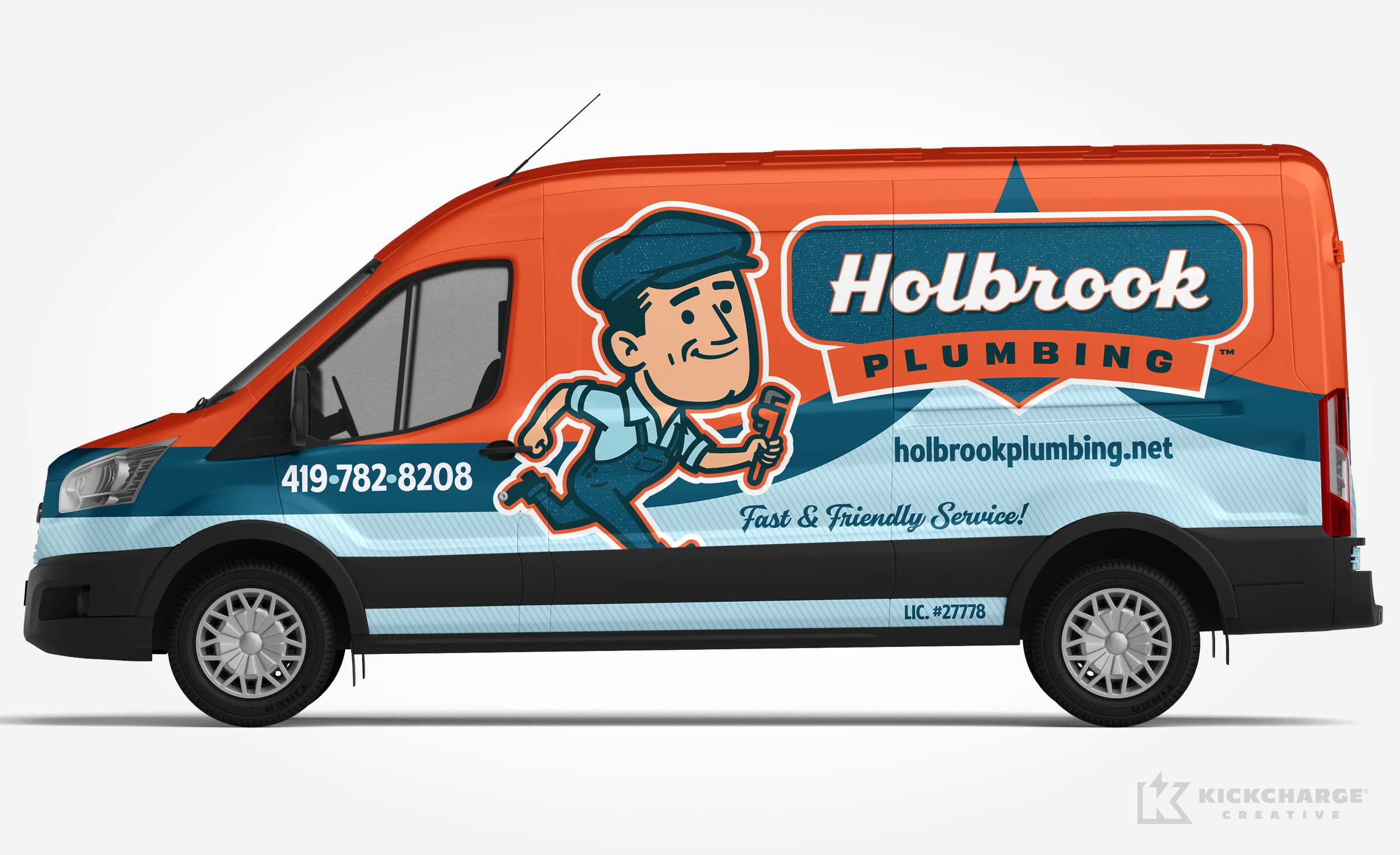plumbing truck wrap for Holbrook Plumbing