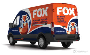 plumbing and hvac truck wrap for Fox