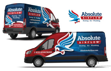 hvac and plumbing truck wrap for Absolute Airflow