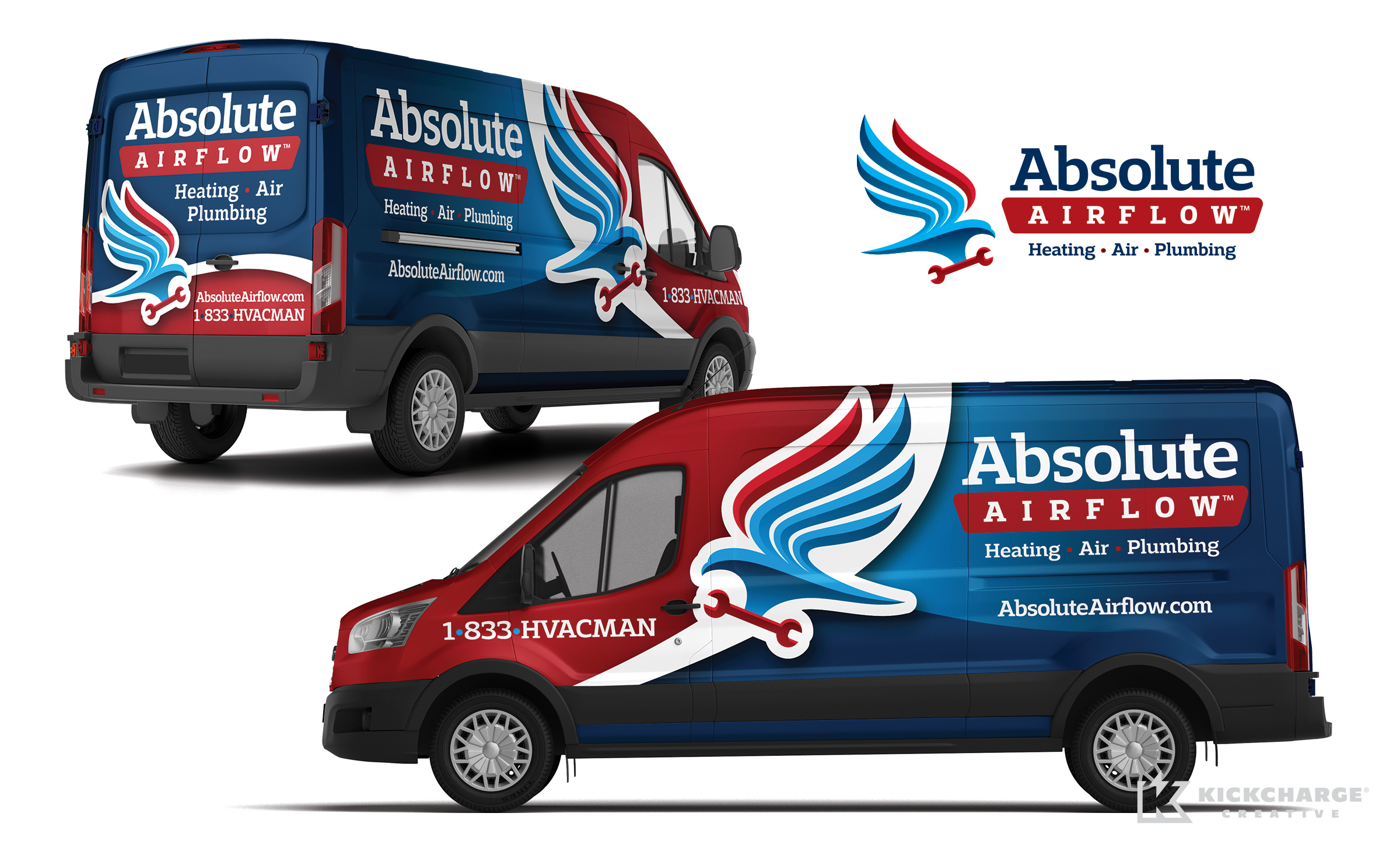 hvac and plumbing truck wrap for Absolute Airflow