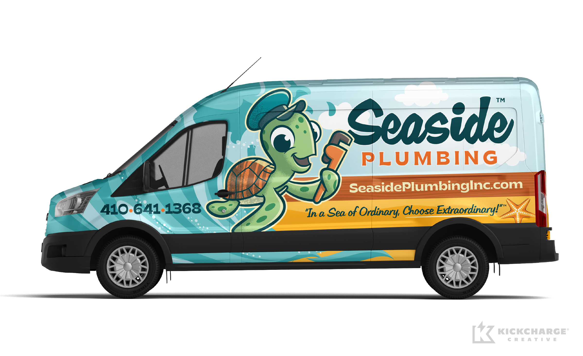 plumbing truck wrap for Seaside Plumbing
