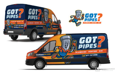 hvac and plumbing truck wrap for Got Pipes?
