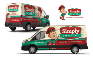 hvac truck wrap for Simply Comfort