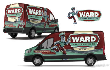 hvac and plumbing truck wrap for Ward Plumbing, Heating & Air