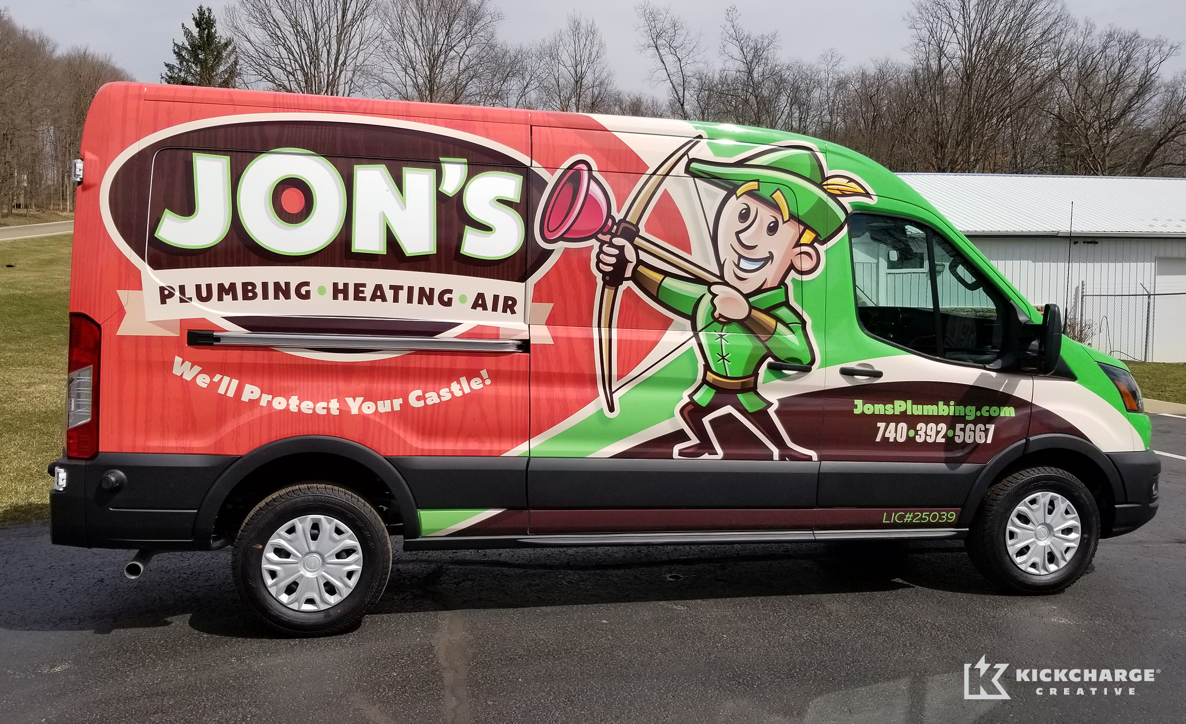 hvac and plumbing truck wrap for Jon's Plumbing, Heating & Air