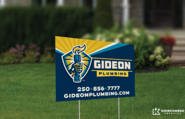 yard sign design for Gideon Plumbing