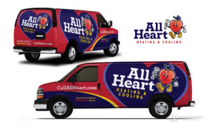 hvac truck wrap and naming for All Heart Heating & Cooling