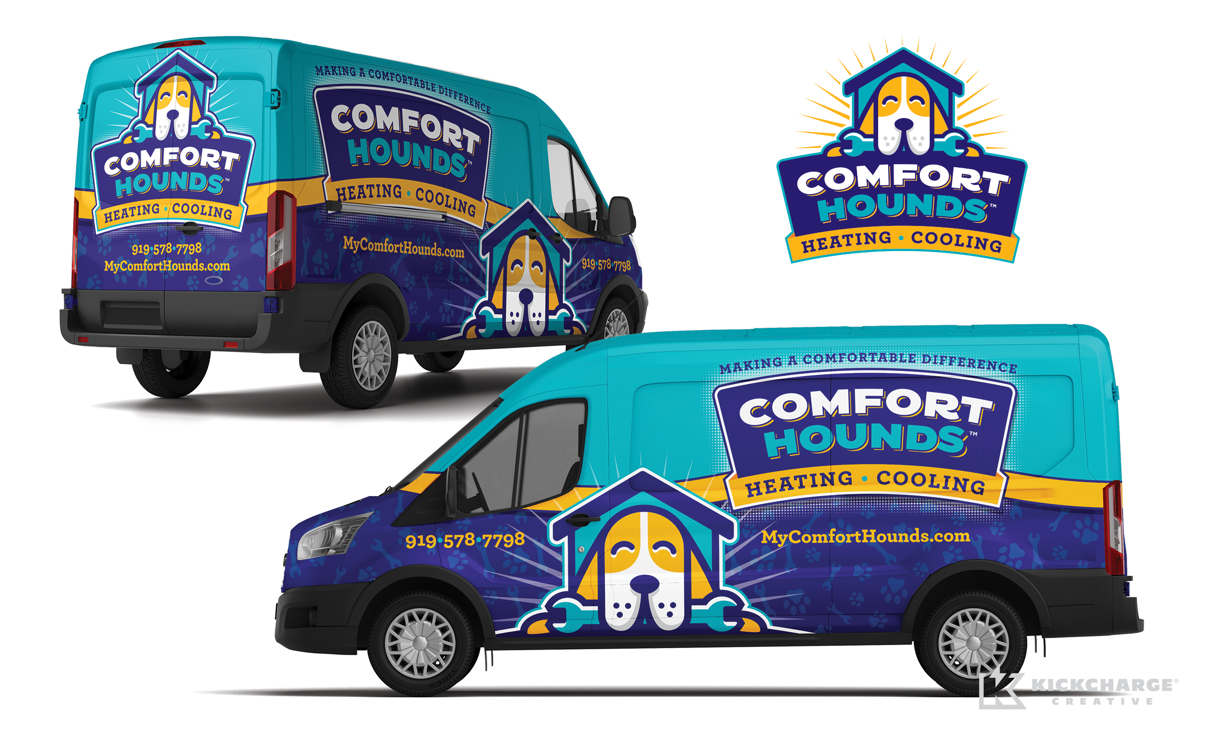 hvac truck wrap for Comfort Hounds