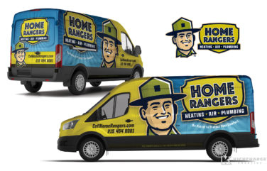 hvac and plumbing truck wrap for Home Rangers
