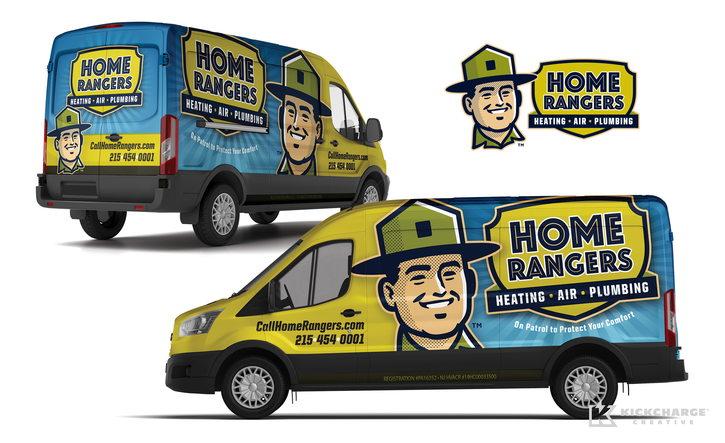 hvac and plumbing truck wrap for Home Rangers
