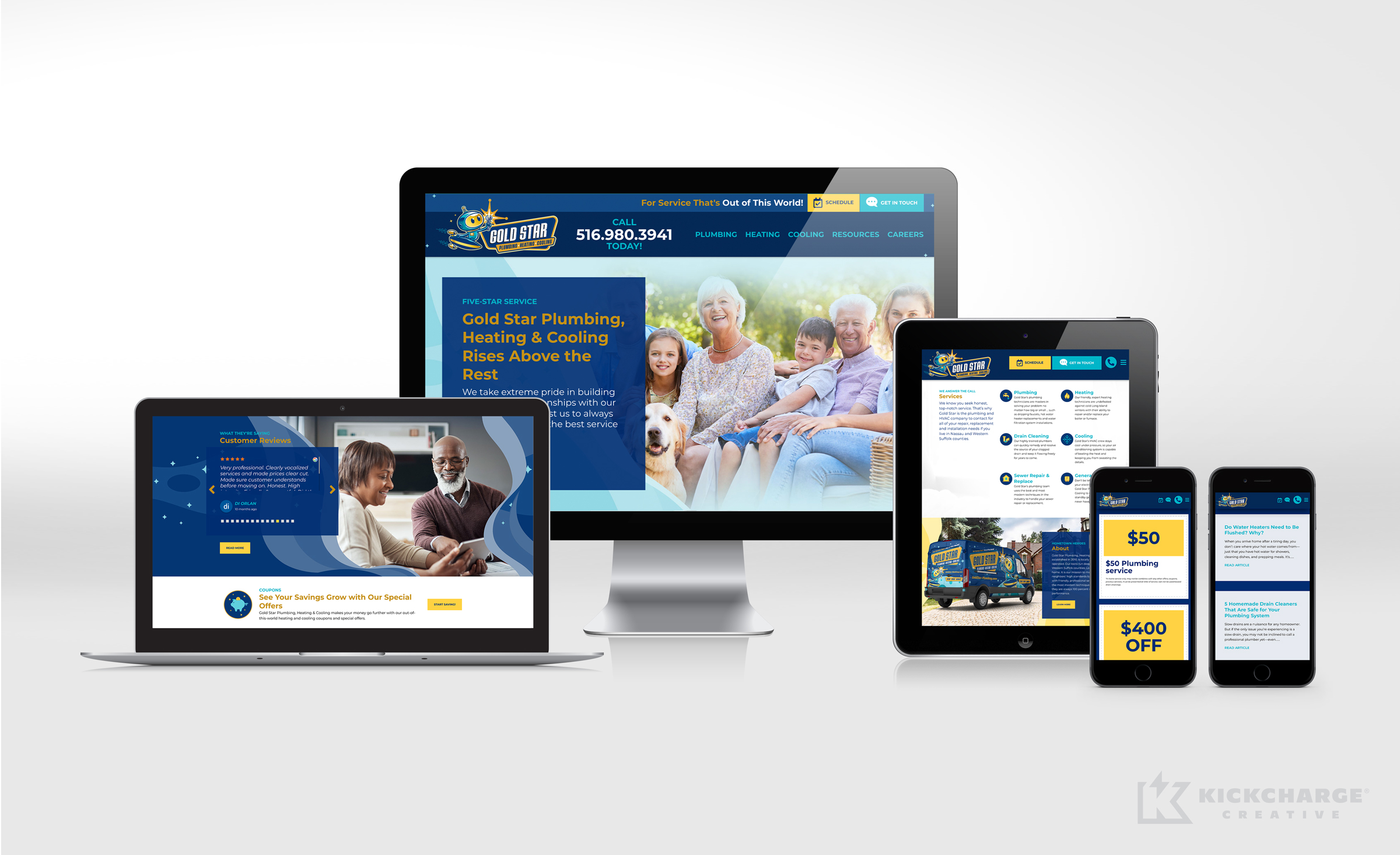 hvac and plumbing website for Gold Star