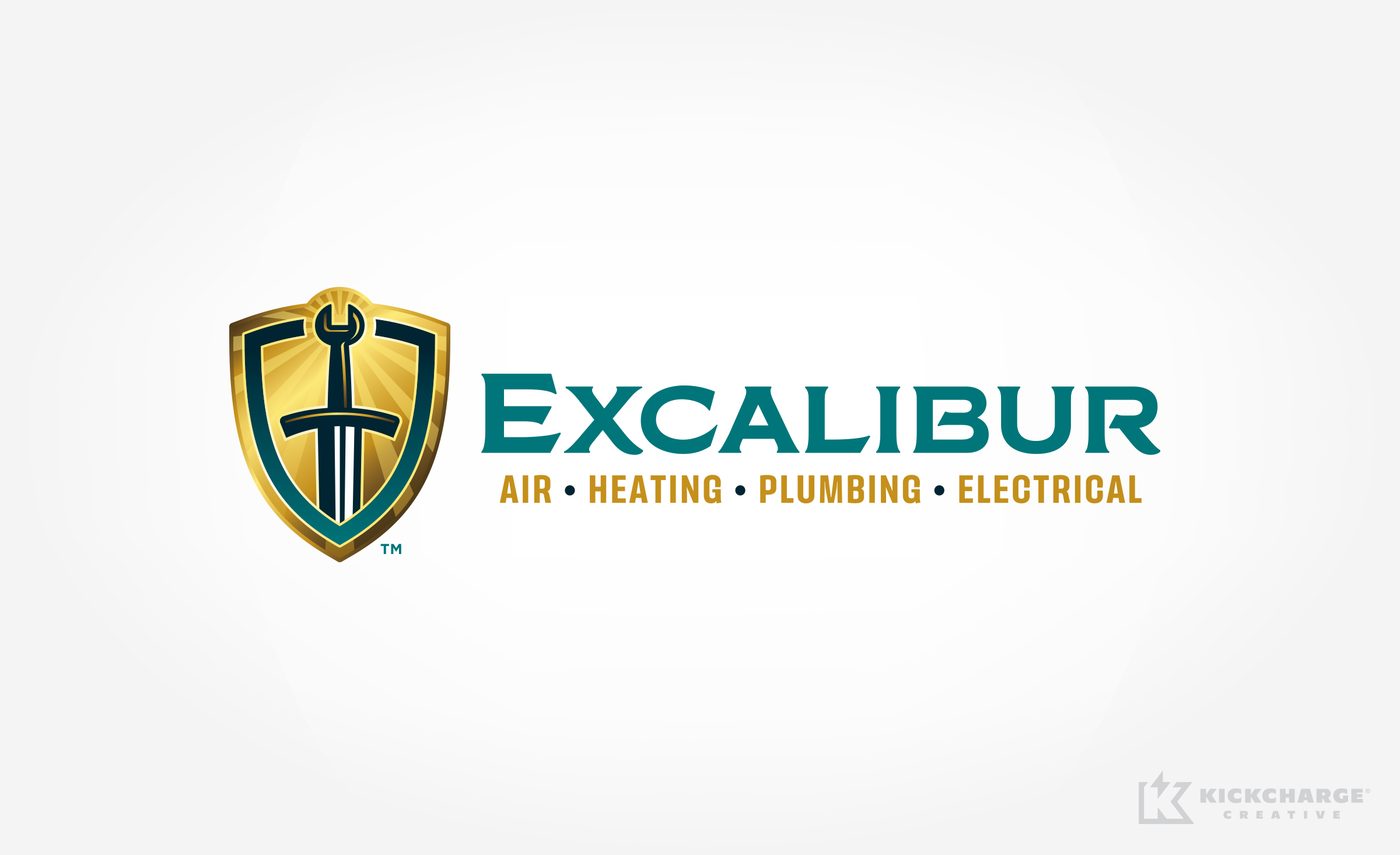hvac and plumbing logo design for Excalibur