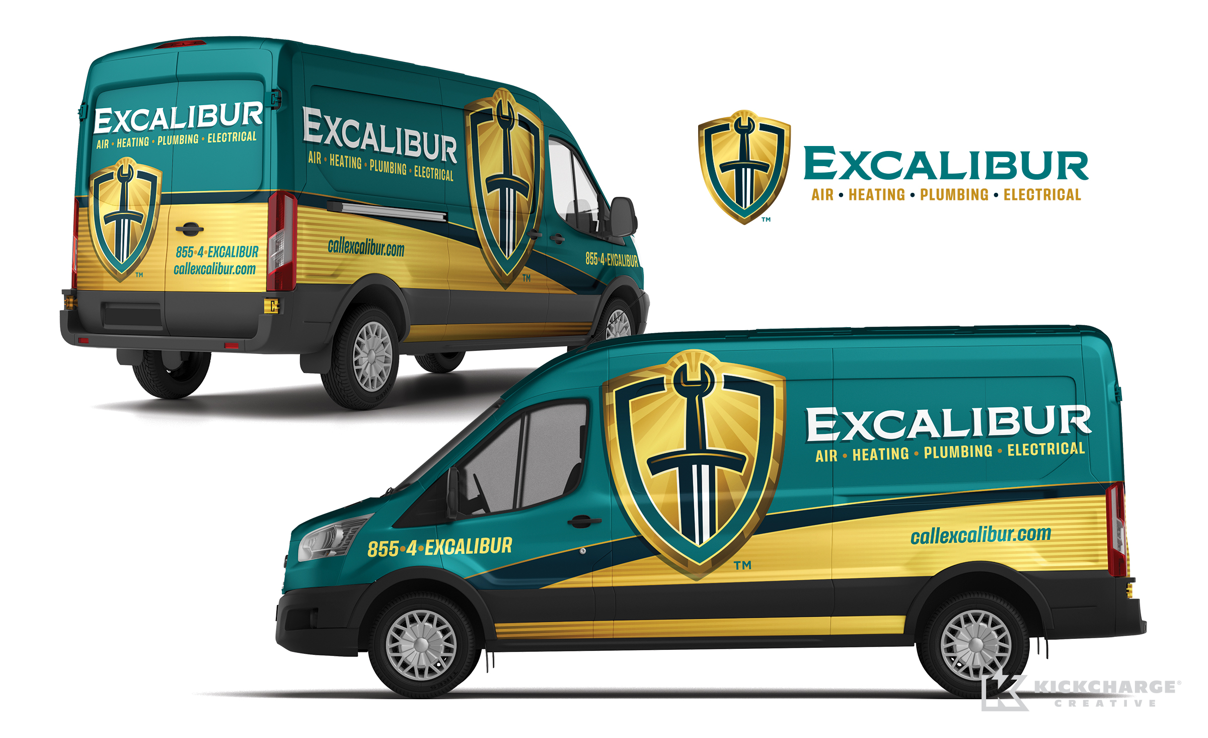hvac and plumbing truck wrap for Excalibur