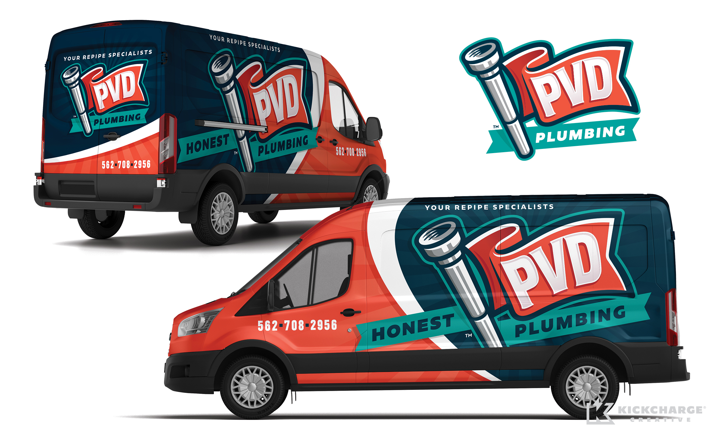 plumbing truck wrap for PVD Plumbing