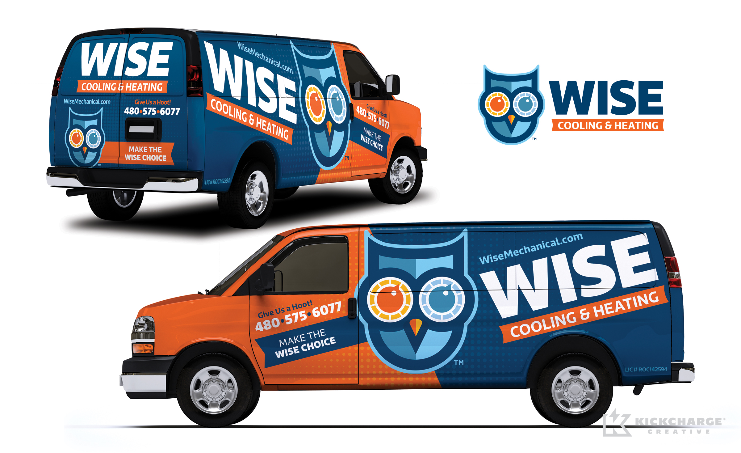 hvac truck wrap for Wise Cooling & Heating