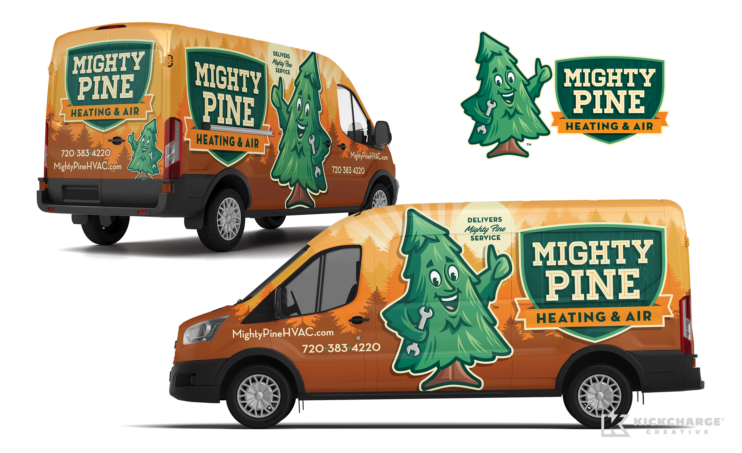 hvac truck wrap for Mighty Pine Heating & Air