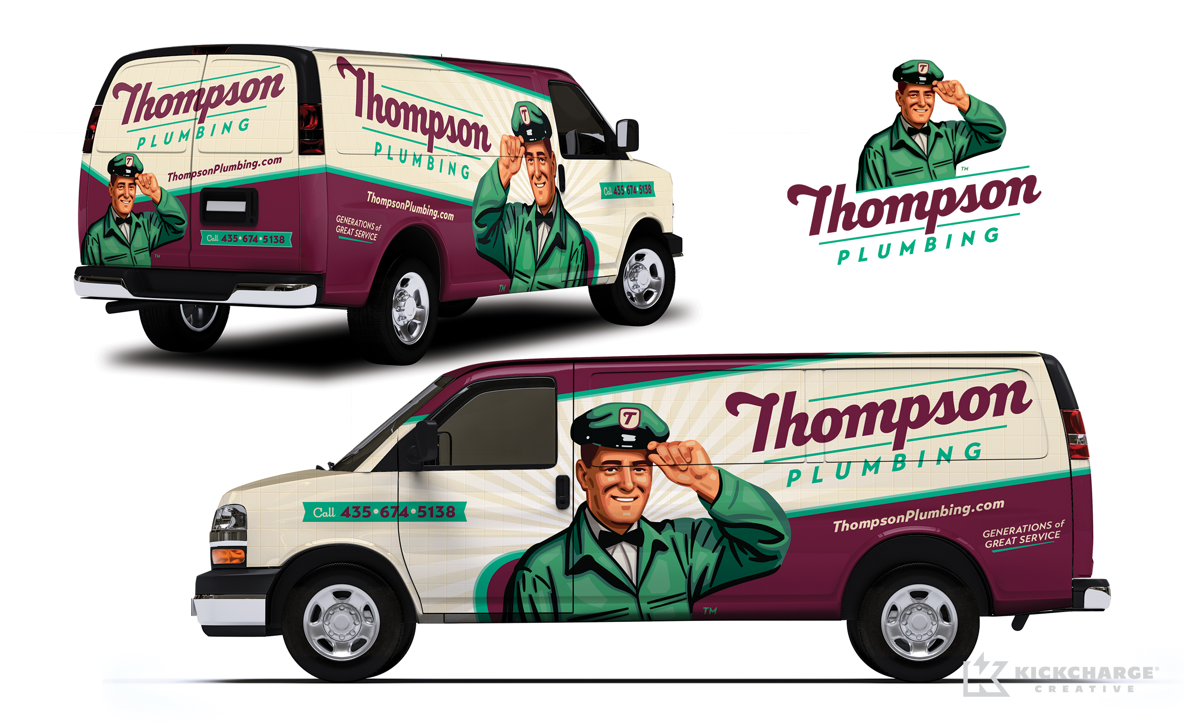 plumbing truck wrap for Thompson Plumbing