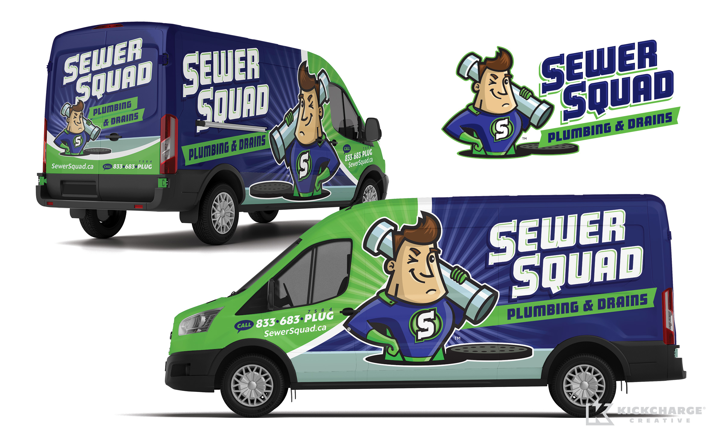 plumbing truck wrap for Sewer Squad