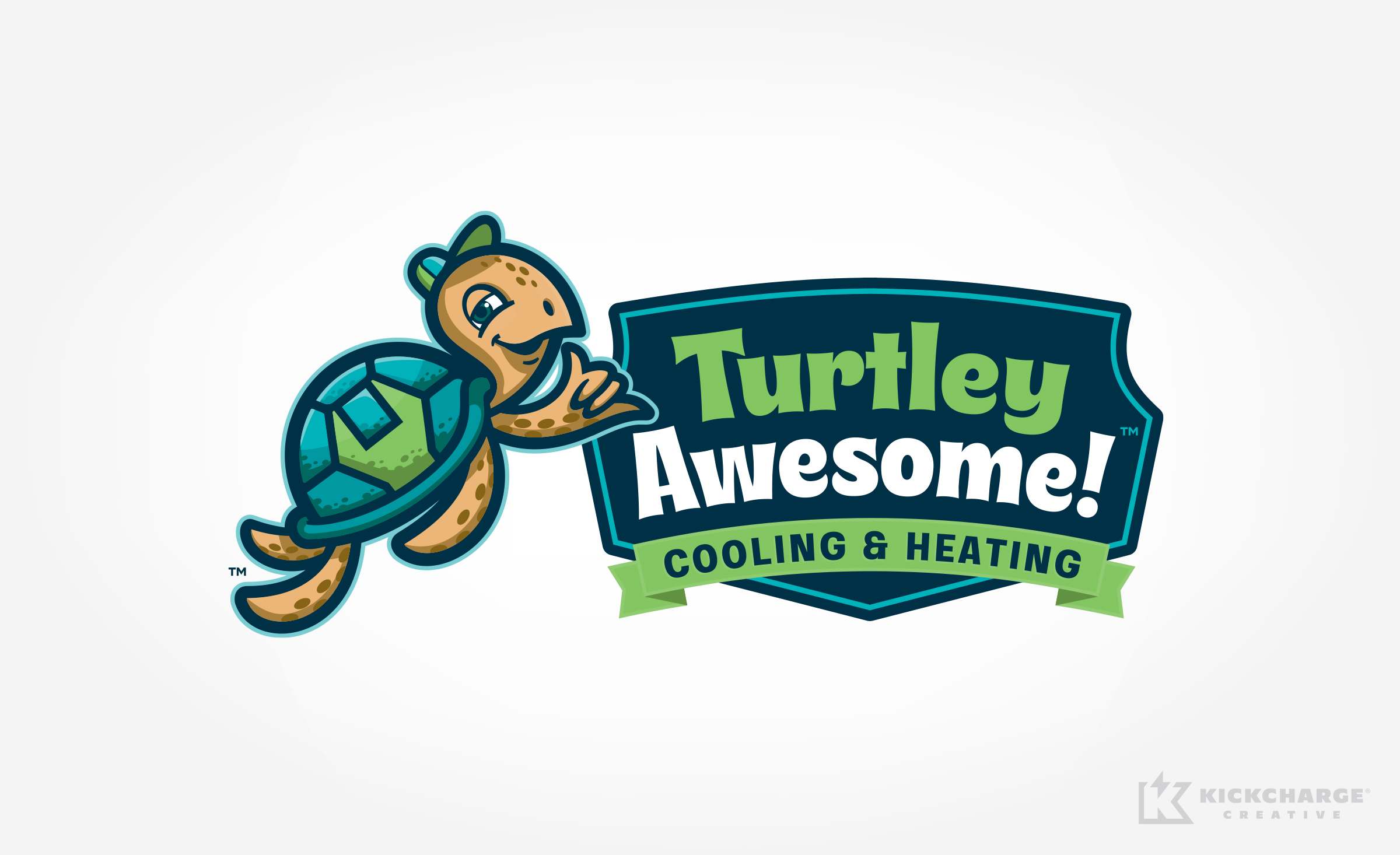 logo design for Turtley Awesome! Cooling & Heating