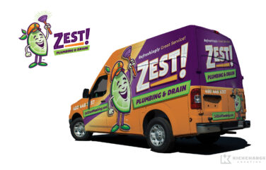 truck wrap design for Zest! Plumbing & Drain