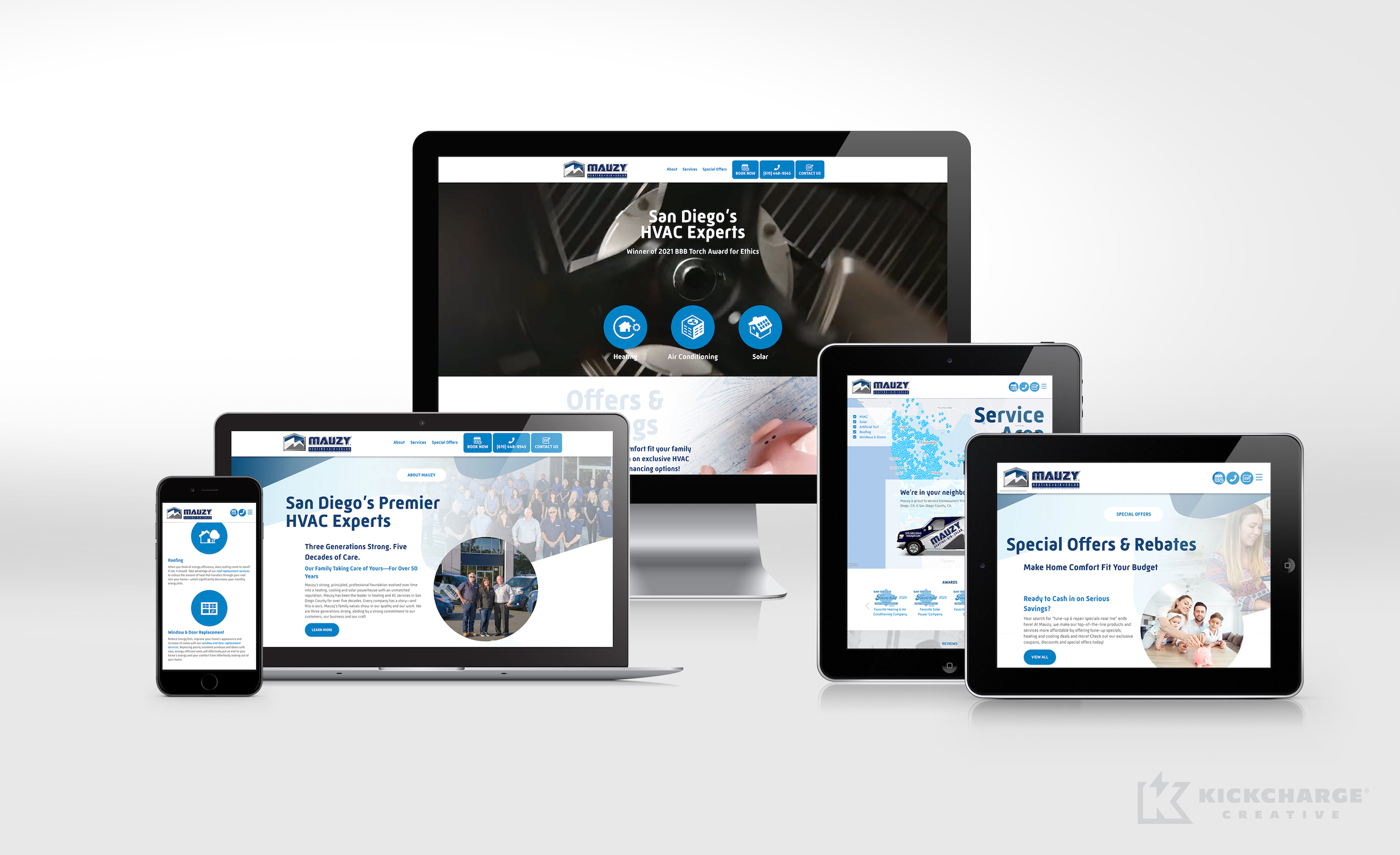 website for Mauzy Heating, Air & Solar