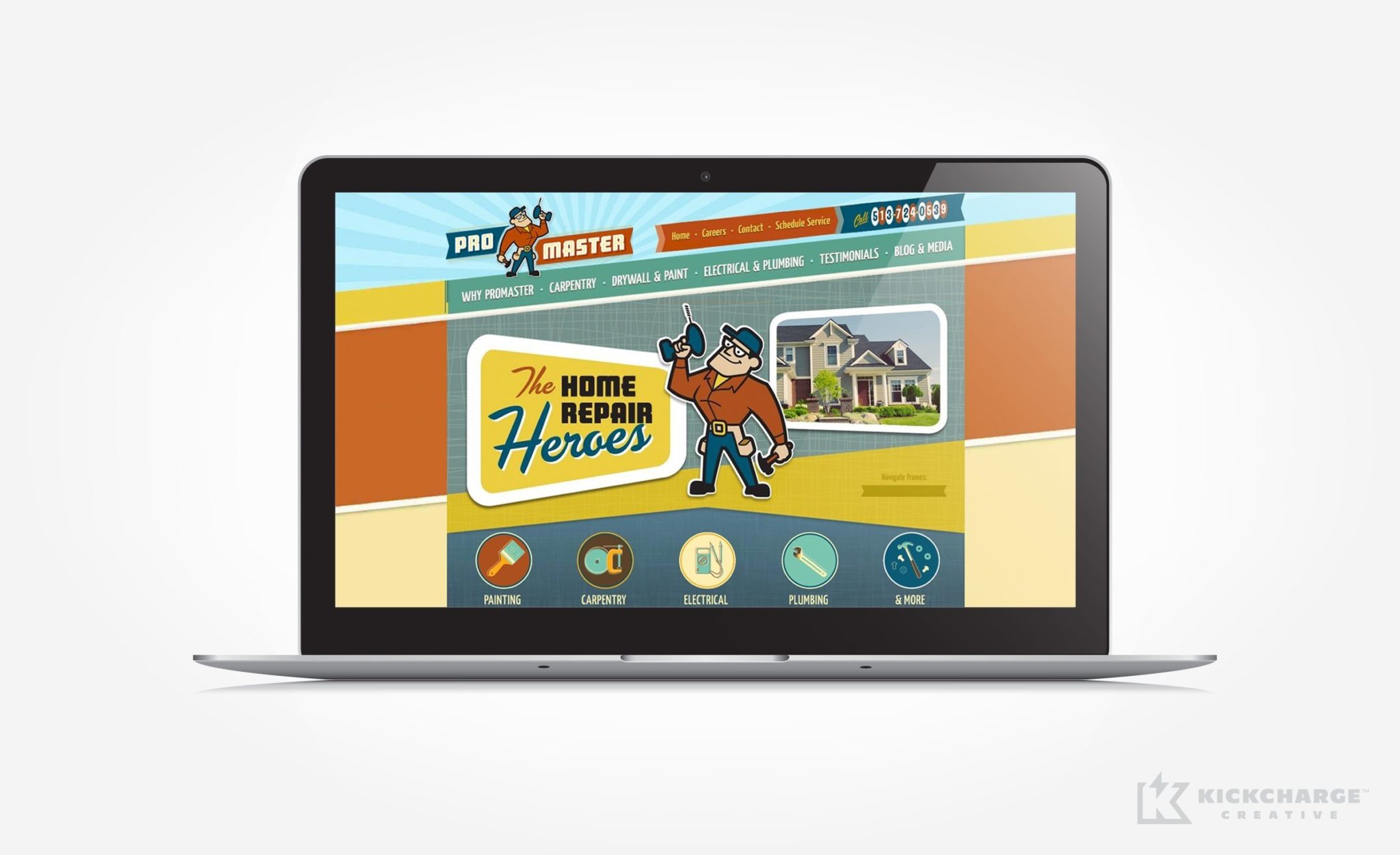 Website design for ProMaster Home Repair.