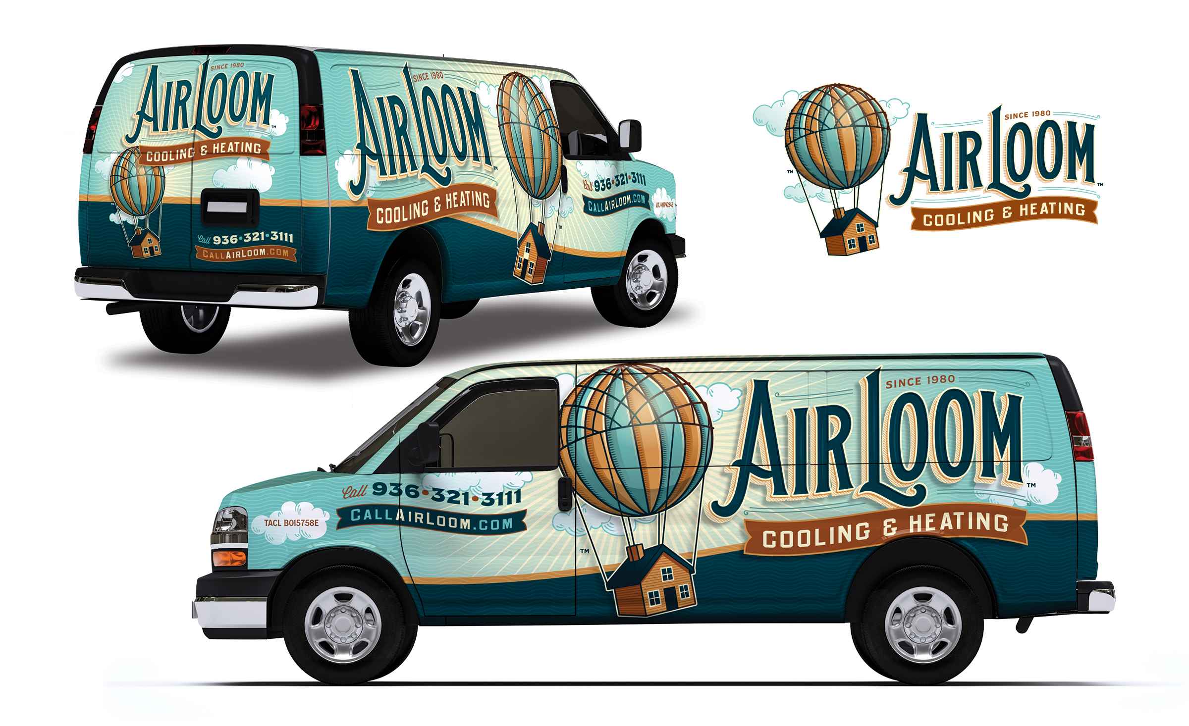 Vehicle wrap design for AirLoom Cooling & Heating