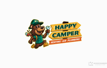 Logo design for Happy Camper Heating, Air & Plumbing