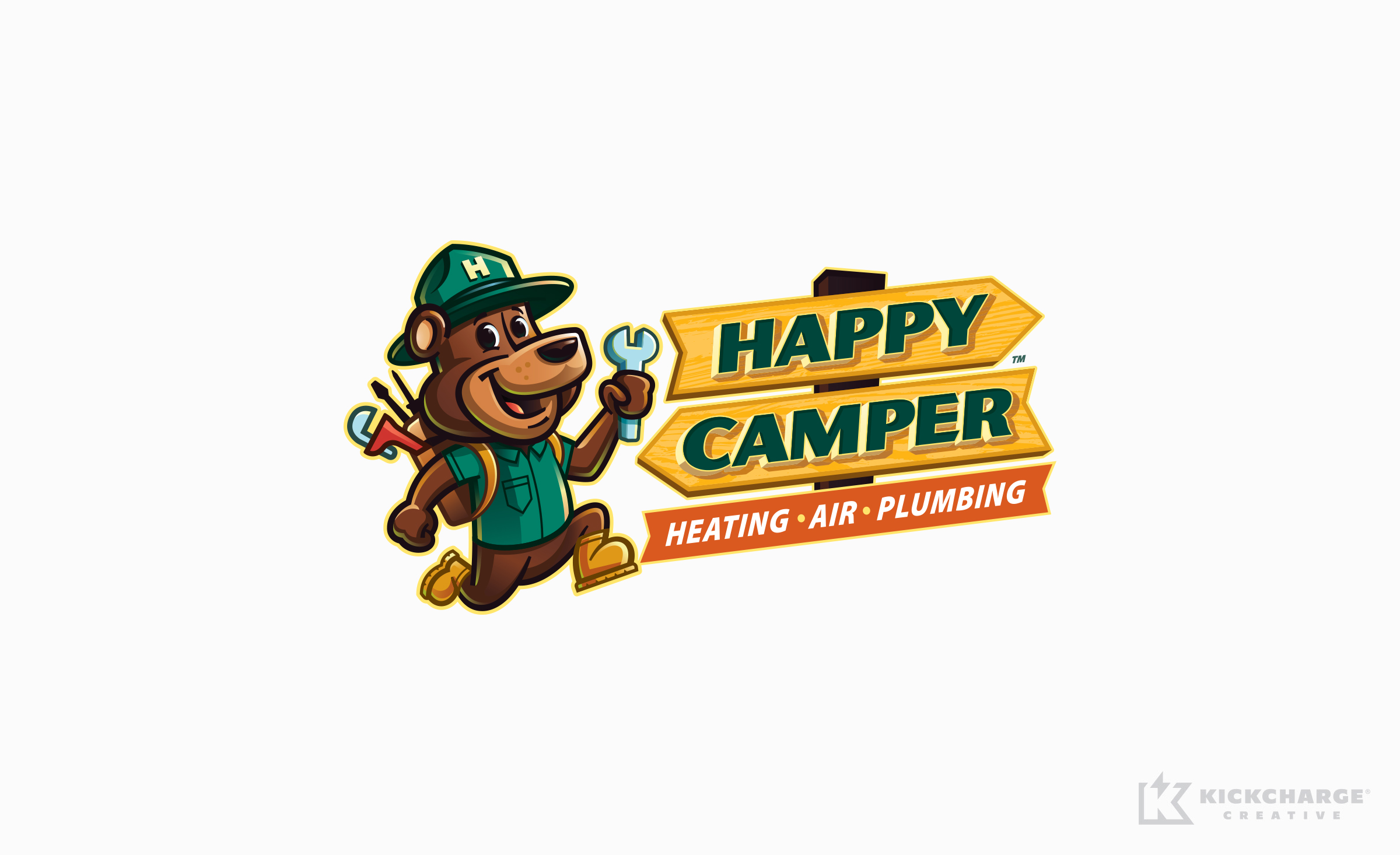 Logo design for Happy Camper Heating, Air & Plumbing