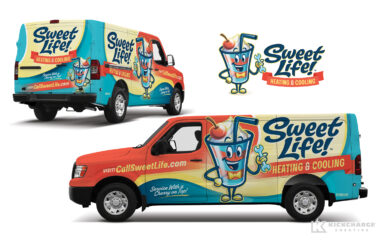Truck wrap design for Sweet Life Heating & Cooling.