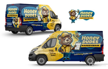 Truck wrap design for Honey Dudes Handyman.