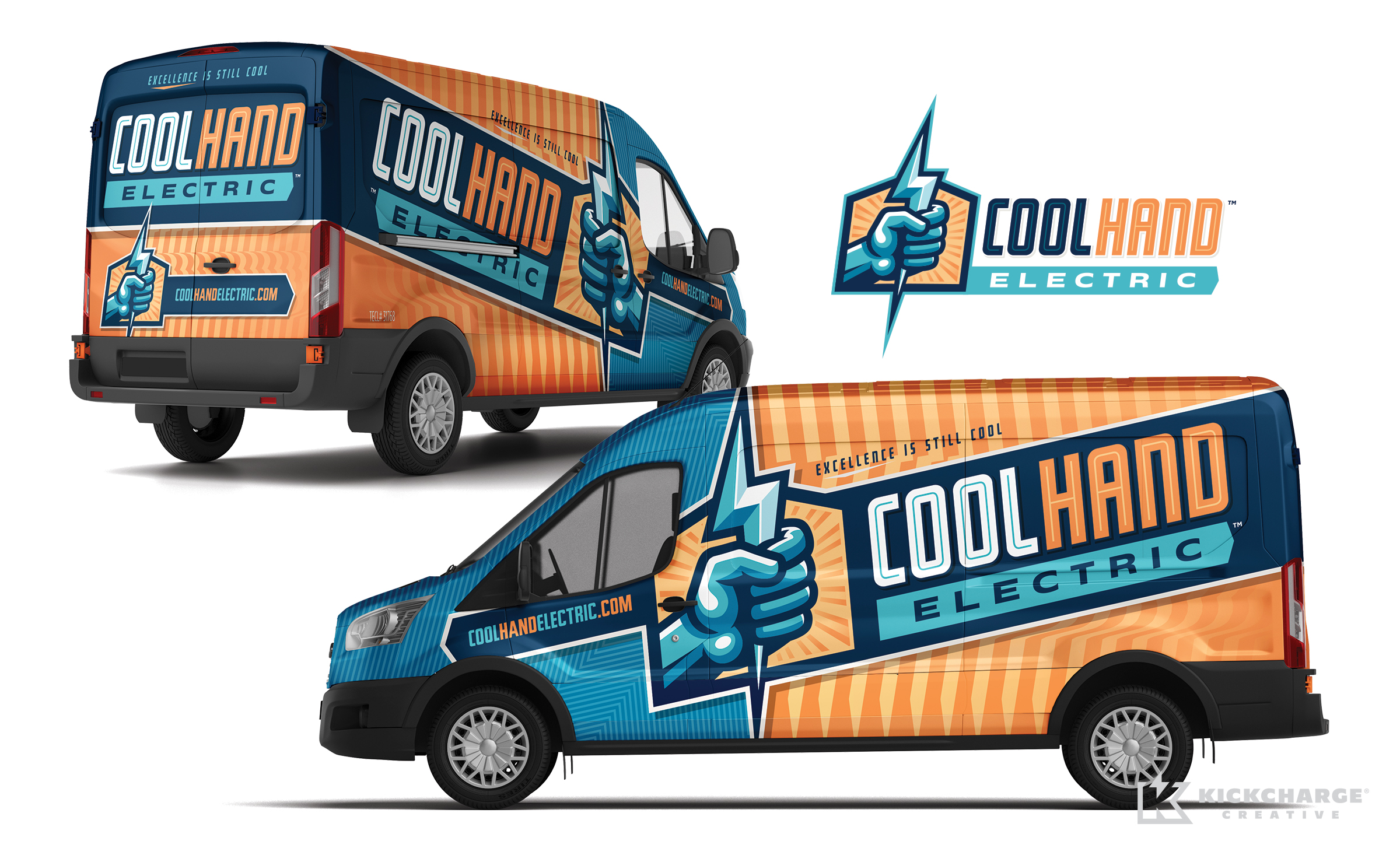 Vehicle wrap design for Cool Hand Electric.